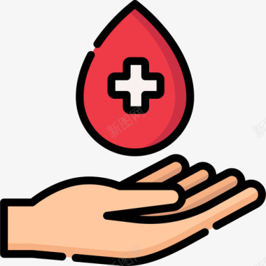 献血医学52线性颜色图标图标