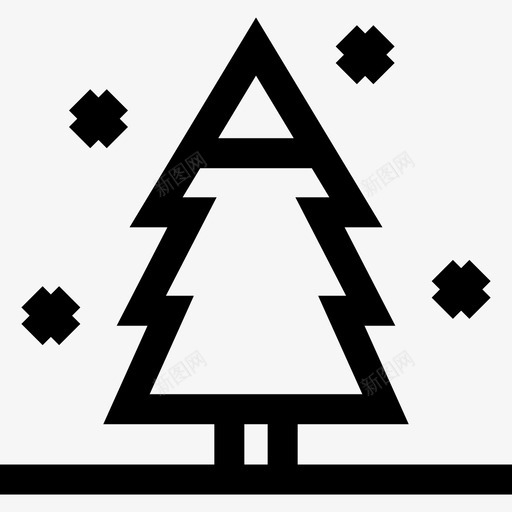 松树冬季自然7直系图标svg_新图网 https://ixintu.com 冬季自然7 松树 直系