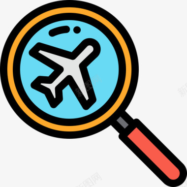 搜索航班航空8线性颜色图标图标