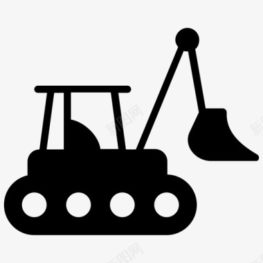 履带式挖掘机起重机挖掘机液压挖掘机图标图标