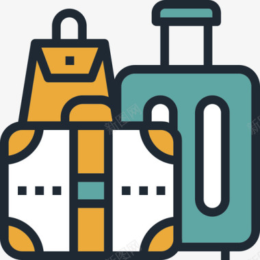 行李航空运输2线性颜色图标图标