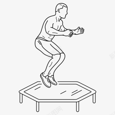 跳跃健身动感蹦床图标图标