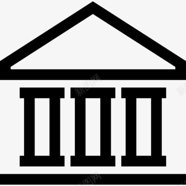银行大厦政府万神殿图标图标