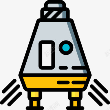 月球舱54号太空舱线性颜色图标图标