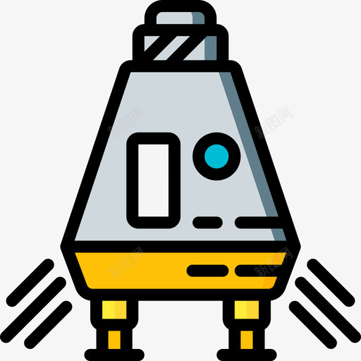 月球舱54号太空舱线性颜色图标svg_新图网 https://ixintu.com 54号太空舱 月球舱 线性颜色
