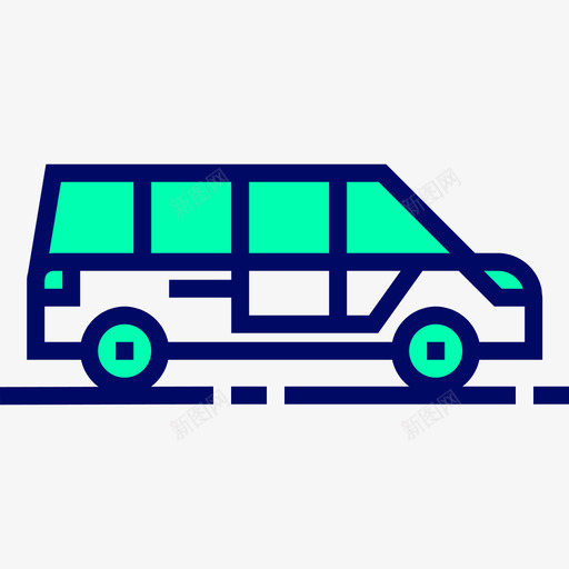 小巴46路绿影图标svg_新图网 https://ixintu.com 46路 小巴 绿影