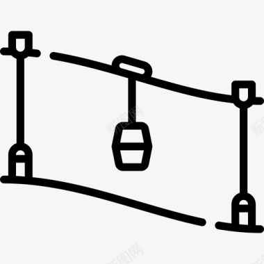 索道冬季小镇4直线图标图标