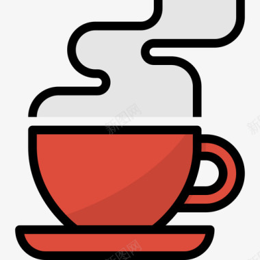 咖啡食物70线性颜色图标图标