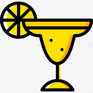 鸡尾酒派对31黄色图标图标