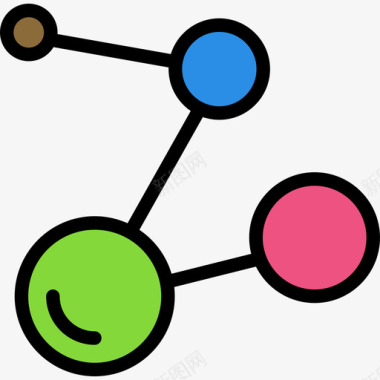 连接科学34线性颜色图标图标