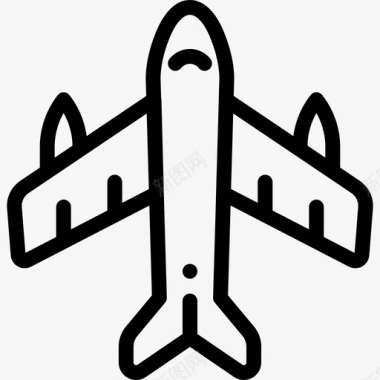 飞机旅行86直线图标图标