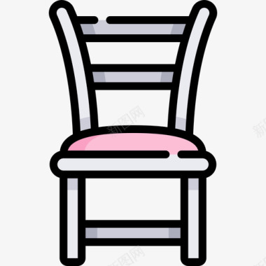 椅子婚礼72线性颜色图标图标