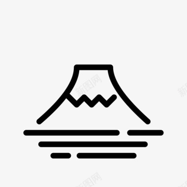 火山岛屿熔岩图标图标