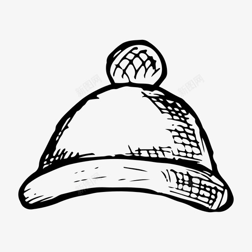 帽子手绘素描图标svg_新图网 https://ixintu.com 冬季 帽子 手绘 素描