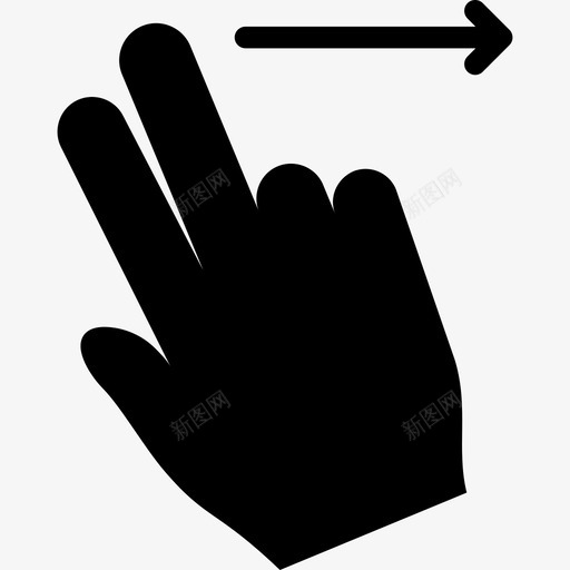 两个手指向右滑动触摸手势v2图标svg_新图网 https://ixintu.com 两个手指向右滑动 触摸手势v2