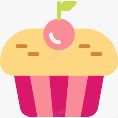 纸杯蛋糕甜点和糖果2扁平图标图标