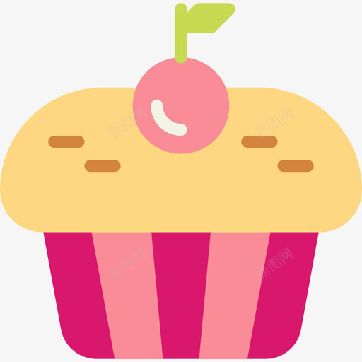 纸杯蛋糕甜点和糖果2扁平图标svg_新图网 https://ixintu.com 扁平 甜点和糖果2 纸杯蛋糕