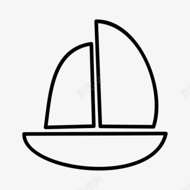 帆船探险海洋图标图标