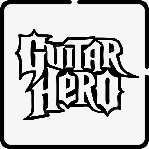 吉他英雄视频游戏标志3线性图标svg_新图网 https://ixintu.com 吉他英雄 线性 视频游戏标志3