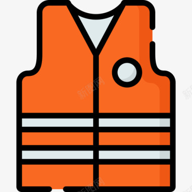 救生衣探险16线性颜色图标图标