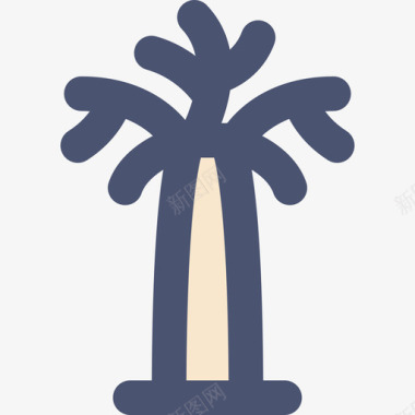 棕榈树假日8线形颜色图标图标