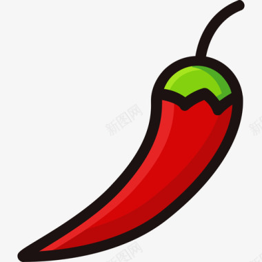 辣椒蔬菜2原色图标图标