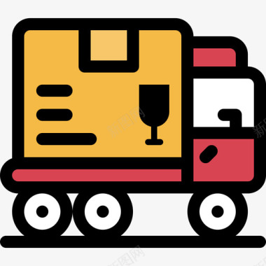 送货车电子商务17线性颜色图标图标