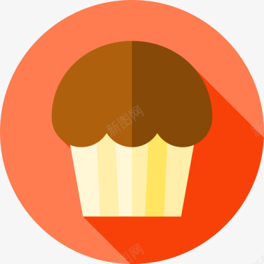松饼甜点和糖果2个平的图标图标