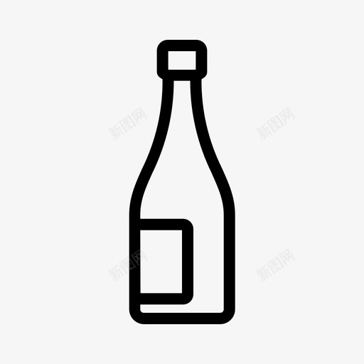 香槟瓶利口酒白酒图标svg_新图网 https://ixintu.com 利口酒 派对 派对系列第1卷 白酒 起泡酒 香槟瓶