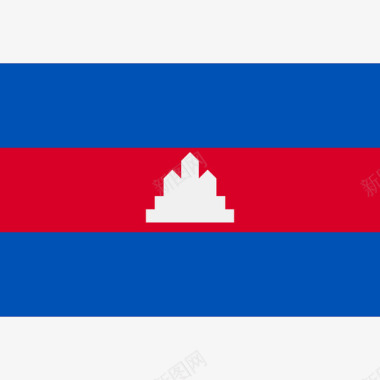 柬埔寨长方形国家简旗图标图标