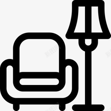 扶手椅复古装饰11线性图标图标