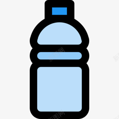 水瓶饮料5线性颜色图标图标