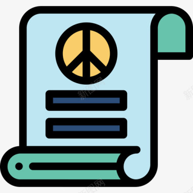 和平主义和平人权8线性色彩图标图标