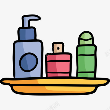 洗发水酒店服务7彩色图标图标