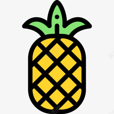 菠萝巴西嘉年华8线性颜色图标图标