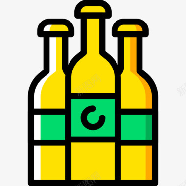 瓶子派对31黄色图标图标