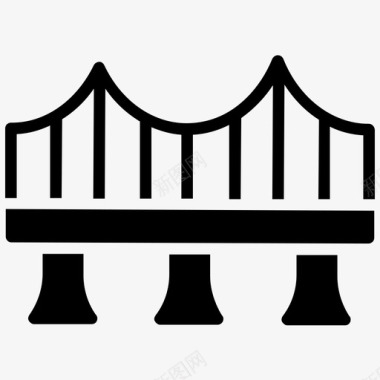 法国桥天桥吊桥图标图标