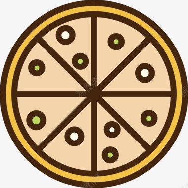 披萨披萨3原色图标图标
