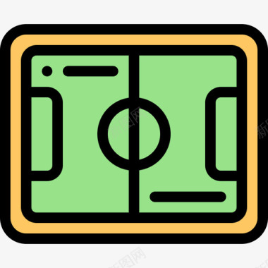 足球场游戏28线性颜色图标图标