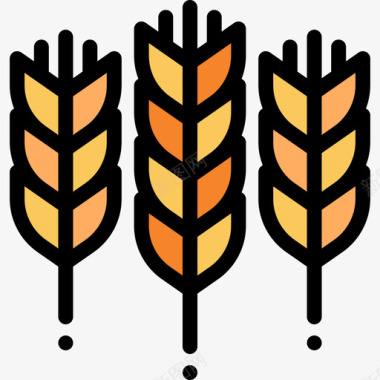小麦农耕13线性颜色图标图标