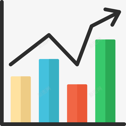 条形图信息图5平面图图标svg_新图网 https://ixintu.com 信息图5 平面图 条形图