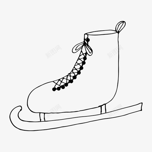 溜冰鞋花样滑冰运动图标svg_新图网 https://ixintu.com 冬季 圣诞素描 溜冰鞋 花样滑冰 运动