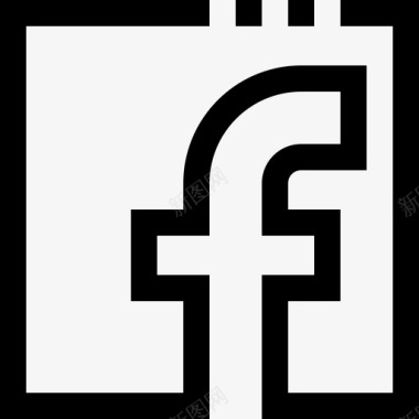 Facebook社交和交流线性图标图标