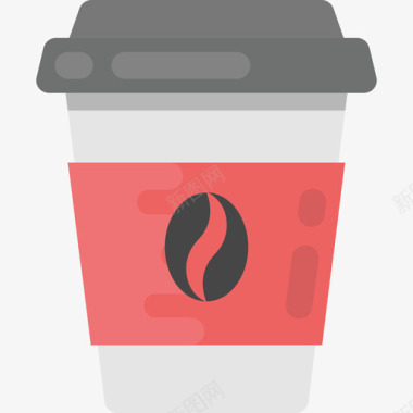 咖啡杯购物和商务21扁平图标图标
