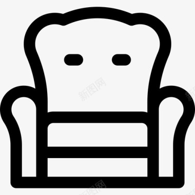 扶手椅家具20线性图标图标