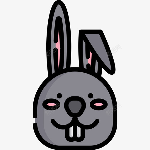 复活节兔子复活节35线性颜色图标svg_新图网 https://ixintu.com 复活节35 复活节兔子 线性颜色