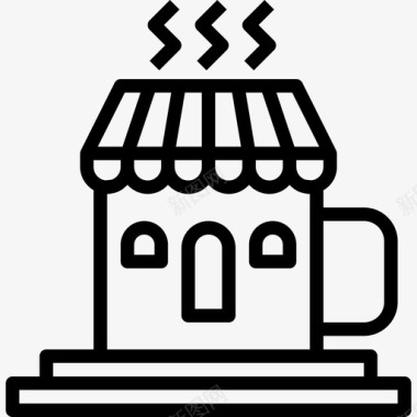 咖啡机咖啡厅41直线型图标图标