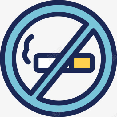 禁止吸烟23号机场直线颜色图标图标