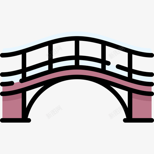 桥冬季小镇6线性颜色图标svg_新图网 https://ixintu.com 冬季小镇6 桥 线性颜色