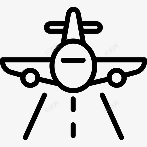 飞机24号机场直线型图标svg_新图网 https://ixintu.com 24号机场 直线型 飞机